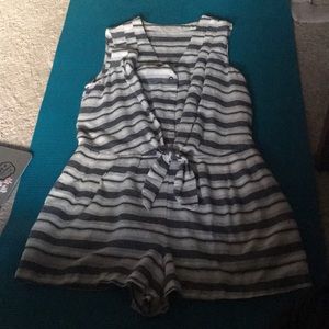 blue and white forever 21 romper